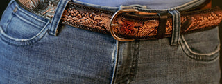 Eagle, mountain, scene, brown, leather belt, kids adults, handmade, name belt, with removable utility buckle