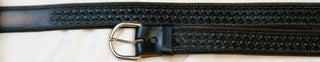 Basket weave, black, leather belt, kids, adults, handmade, name belt, with removable utility buckle